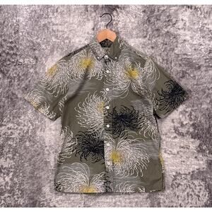 Vintage Avanti Shirt XS Mens Green Cotton Hawaiian Button Down